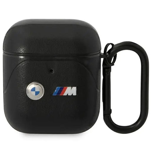 BMW BMA222PVTK AirPods 1/2 cover black/black Leather Curved Line - Cell phone cases and covers<<<HurtelXML
