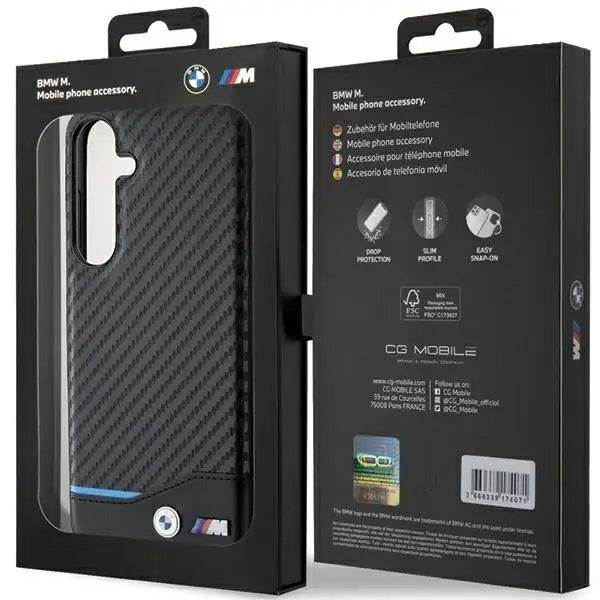 BMW BMHCS24M22NBCK S24+ S926 black/black Leather Carbon - Cell phone cases and covers<<<HurtelXML