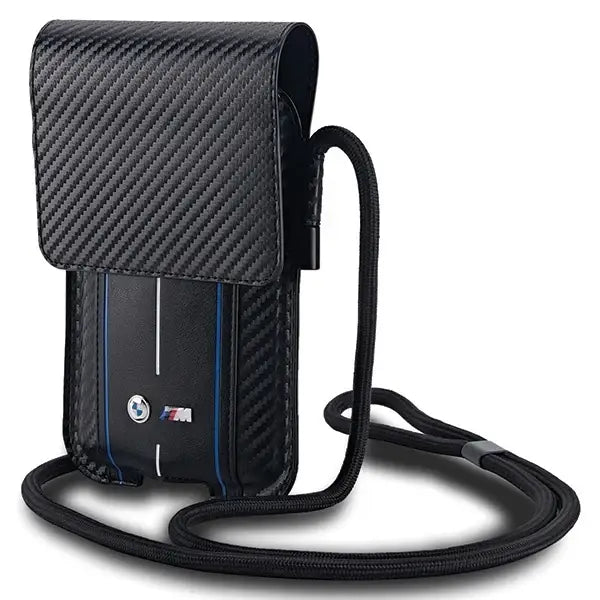 BMW Carbon & Blue Stripe phone bag - black - Others<<<HurtelXML