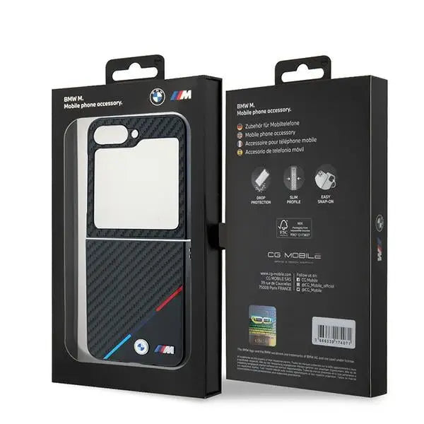 BMW Carbon Tricolor Case for Samsung Galaxy Z Flip 6 - Black - Cell phone cases and covers<<<HurtelXML
