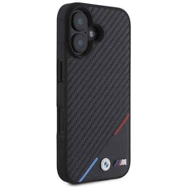 BMW Carbon Tricolor Line MagSafe iPhone 16 Plus Case - Black - Cell phone cases and covers<<<HurtelXML