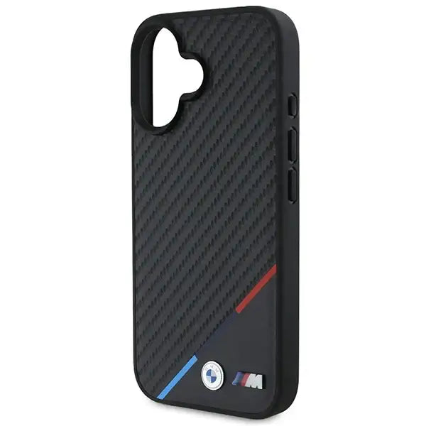 BMW Carbon Tricolor Line MagSafe iPhone 16 Plus Case - Black - Cell phone cases and covers<<<HurtelXML