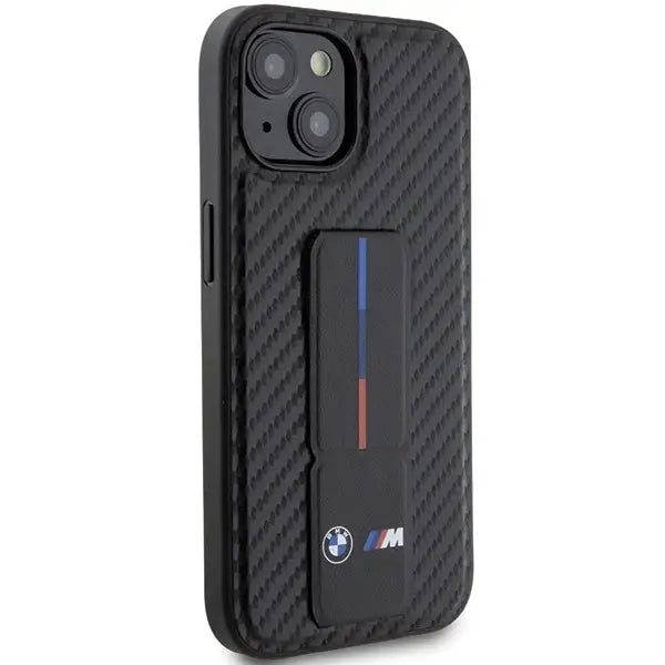 BMW Grip Stand Smooth & Carbon case for iPhone 15 - black - Cell phone cases and covers<<<HurtelXML