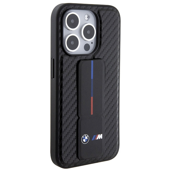 BMW Grip Stand Smooth & Carbon case for iPhone 15 Pro - black - Cell phone cases and covers<<<HurtelXML