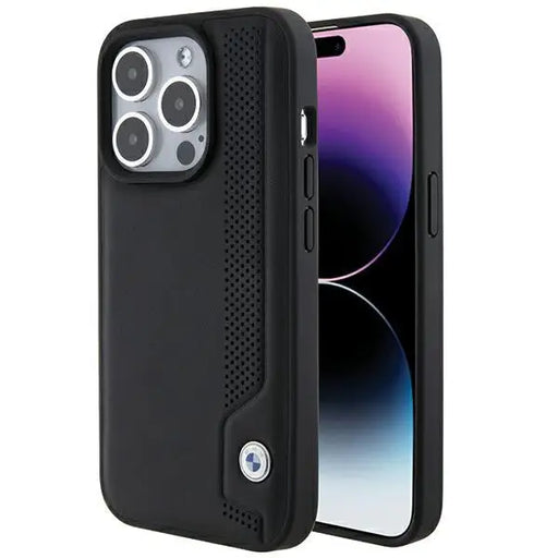 BMW Leather Blue Dots iPhone 15 Pro Max Case - Black - Cell phone cases and covers<<<HurtelXML