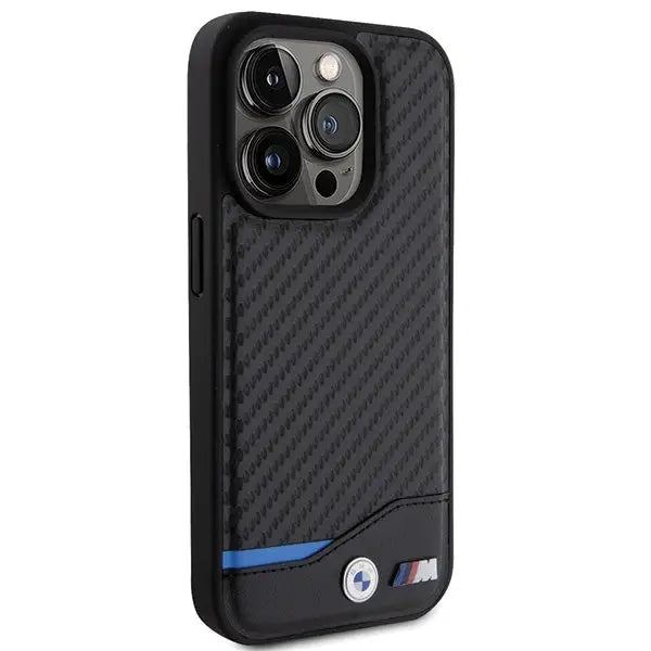 BMW Leather Carbon case for iPhone 15 Pro - black - Cell phone cases and covers<<<HurtelXML