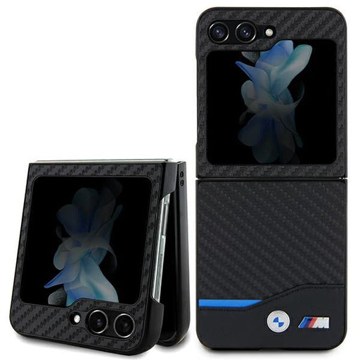 BMW Leather Carbon case for Samsung Galaxy Z Flip 5 - black - Cell phone cases and covers<<<HurtelXML