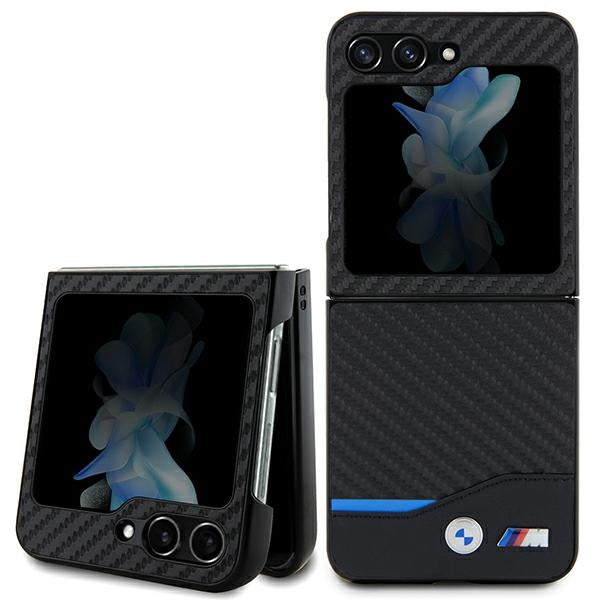 BMW Leather Carbon case for Samsung Galaxy Z Flip 5 - black - Cell phone cases and covers<<<HurtelXML