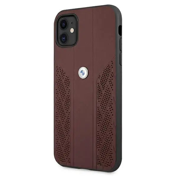 BMW Leather Curve Perforate Case for iPhone 11 / Xr - Red - Cell phone cases and covers<<<HurtelXML