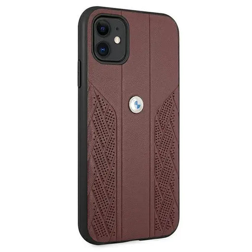 BMW Leather Curve Perforate Case for iPhone 11 / Xr - Red - Cell phone cases and covers<<<HurtelXML
