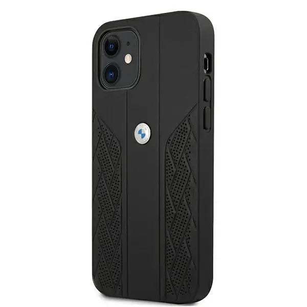 BMW Leather Curve Perforate Case for iPhone 12 mini - Black - Cell phone cases and covers<<<HurtelXML
