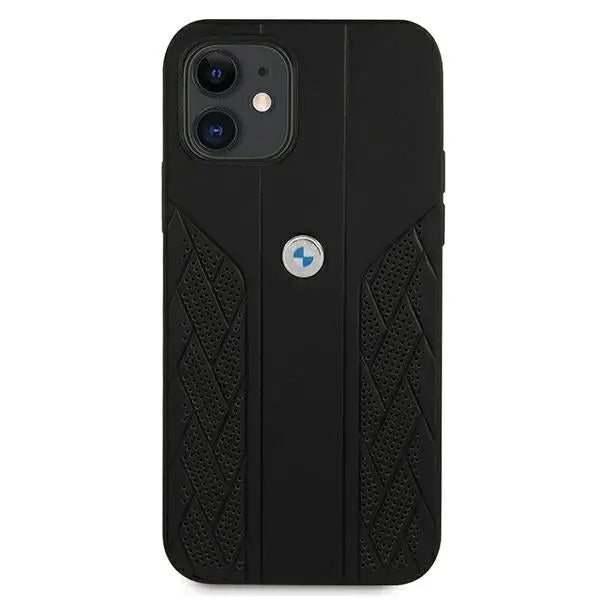 BMW Leather Curve Perforate Case for iPhone 12 mini - Black - Cell phone cases and covers<<<HurtelXML