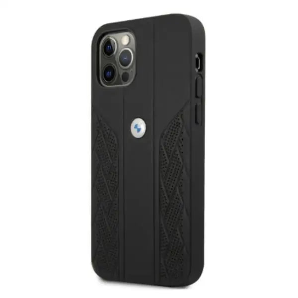 BMW Leather Curve Perforate Case for iPhone 12 / iPhone 12 Pro - Black - Cell phone cases and covers<<<HurtelXML
