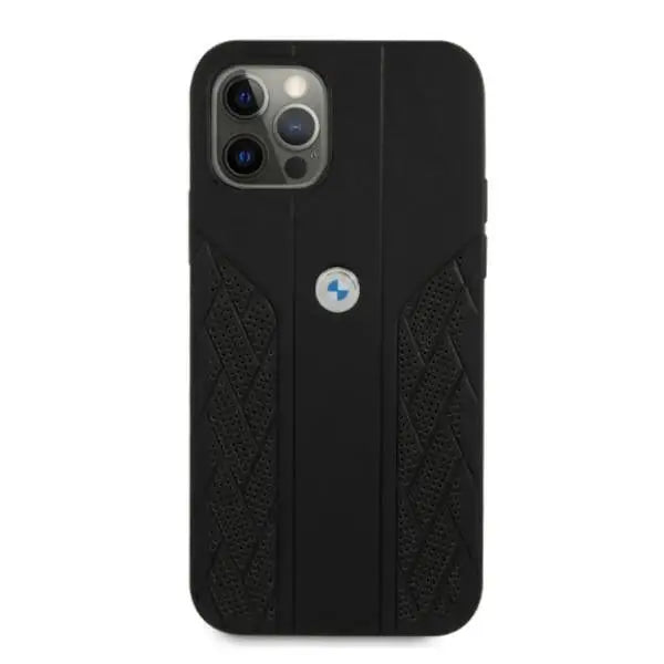 BMW Leather Curve Perforate Case for iPhone 12 / iPhone 12 Pro - Black - Cell phone cases and covers<<<HurtelXML