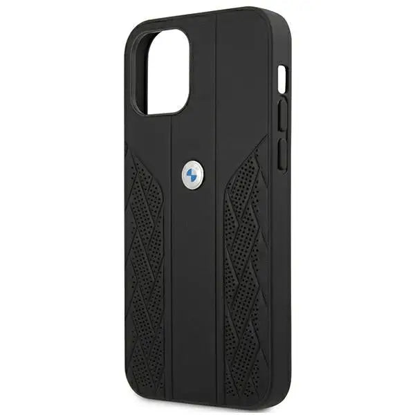 BMW Leather Curve Perforate Case for iPhone 12 Pro Max - Black - Cell phone cases and covers<<<HurtelXML