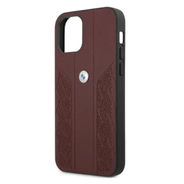 BMW Leather Curve Perforate Case for iPhone 12 Pro Max - Red - Cell phone cases and covers<<<HurtelXML