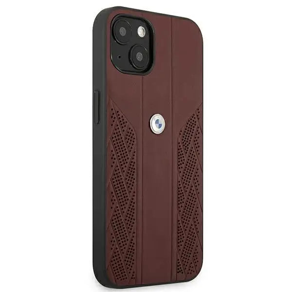 BMW Leather Curve Perforate Case for iPhone 13 mini - Red - Cell phone cases and covers<<<HurtelXML