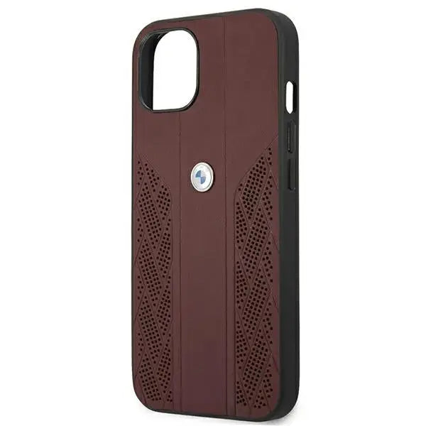 BMW Leather Curve Perforate Case for iPhone 13 mini - Red - Cell phone cases and covers<<<HurtelXML