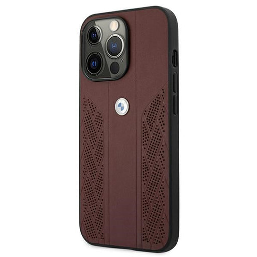 BMW Leather Curve Perforate Case for iPhone 13 Pro / iPhone 13 - Red - Cell phone cases and covers<<<HurtelXML