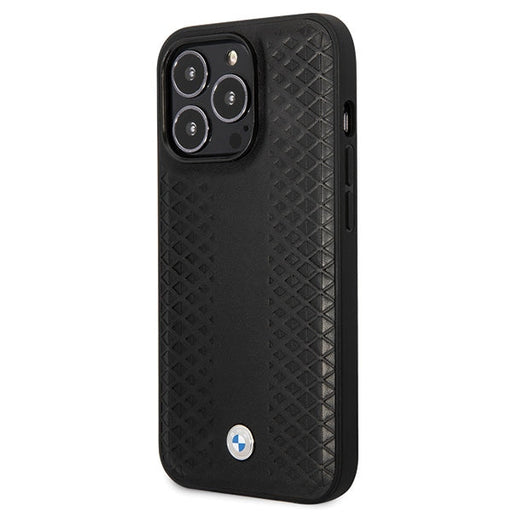 BMW Leather Diamond Pattern case for iPhone 14 Pro - black - Cell phone cases and covers<<<HurtelXML