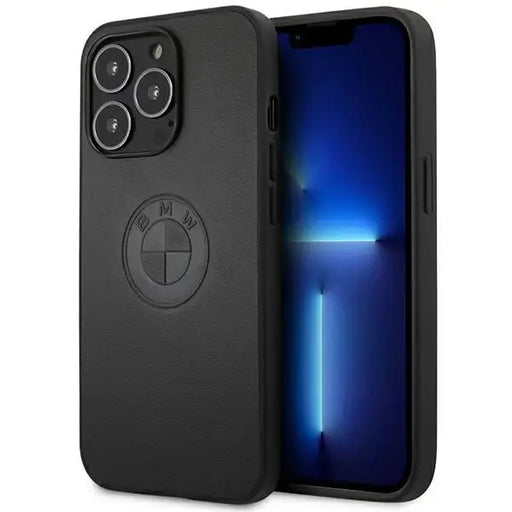 BMW Leather Emboss case for iPhone 13 Pro / iPhone 13 - black - Cell phone cases and covers<<<HurtelXML