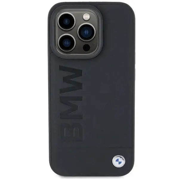 BMW Leather Hot Stamp case for iPhone 15 Pro - black - Cell phone cases and covers<<<HurtelXML