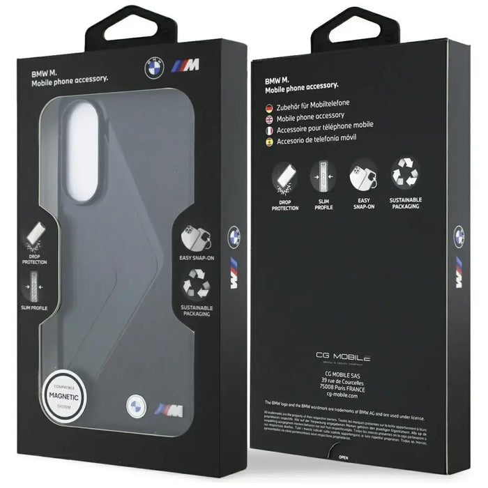 BMW Leather Oversized Stripes MagSafe case for Samsung Galaxy S25 Edge - black - Cell phone cases and covers<<<HurtelXML