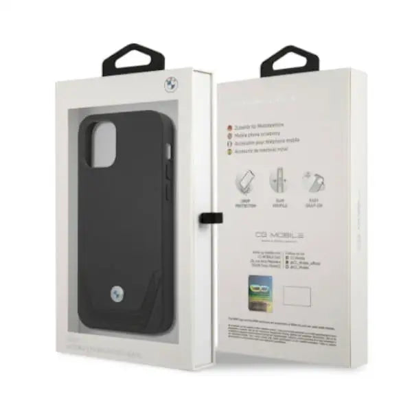 BMW Leather Perforate Case for iPhone 12 Pro Max - Black - Cell phone cases and covers<<<HurtelXML