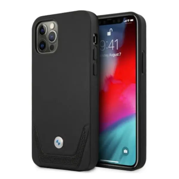 BMW Leather Perforate Case for iPhone 12 Pro Max - Black - Cell phone cases and covers<<<HurtelXML