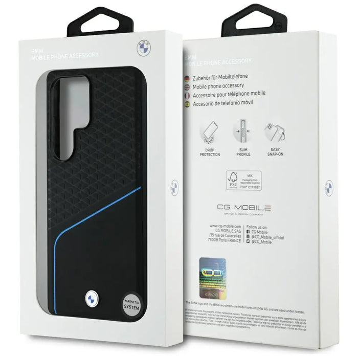 BMW Leather Textured and Smooth MagSafe case for Samsung Galaxy S25 Ultra - black - Cell phone cases