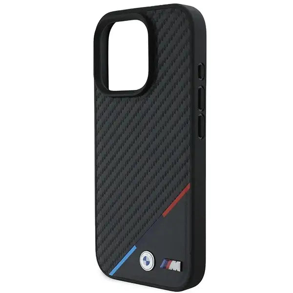 BMW M Carbon Tricolor Line MagSafe Case for iPhone 16 Pro - Black - Cell phone cases and covers<<<HurtelXML