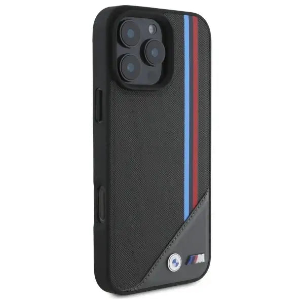 BMW M Meshed Tricolor Stripes MagSafe Case for iPhone 16 Pro Max - Gray - Cell phone cases and covers<<<HurtelXML
