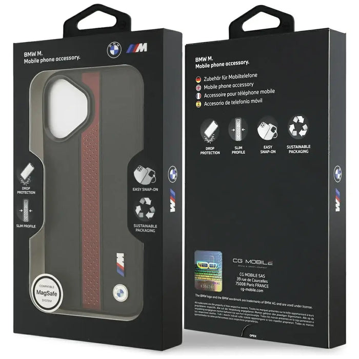 BMW M Perforated Stripe Logo MagSafe Case for iPhone 17 - Red - Cell phone cases and covers<<<HurtelXML