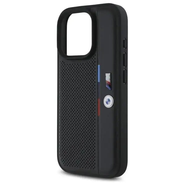 BMW M Perforated Tricolor Detail Line iPhone 16 Pro Case - Black - Cell phone cases and covers<<<HurtelXML