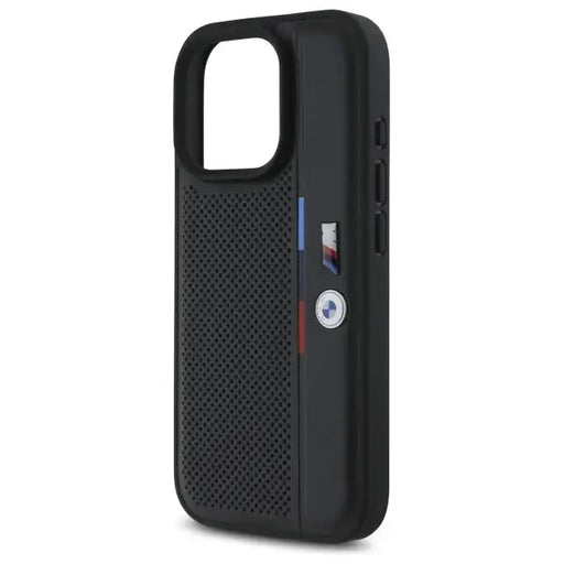BMW M Perforated Tricolor Detail Line iPhone 16 Pro Max Case - Black - Cell phone cases and covers<<<HurtelXML