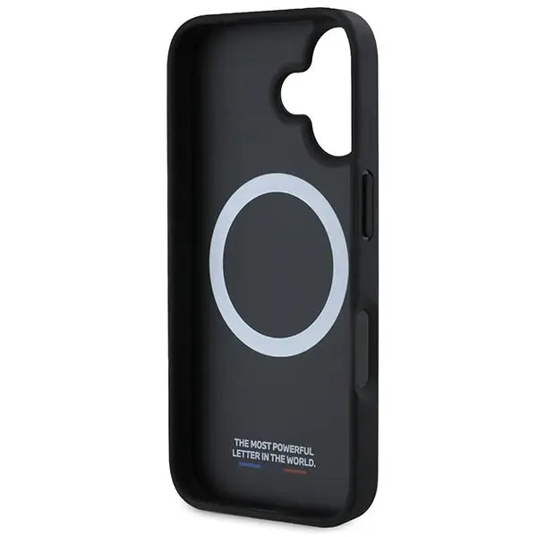 BMW M Perforated Tricolor Line MagSafe Case for iPhone 16 Plus - Black - Cell phone cases and covers<<<HurtelXML