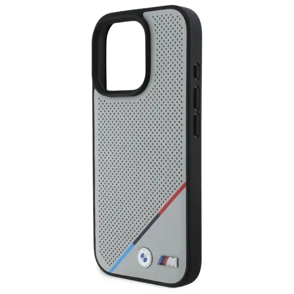 BMW M Perforated Tricolor Line MagSafe Case for iPhone 16 Pro Max - Gray - Cell phone cases and covers<<<HurtelXML