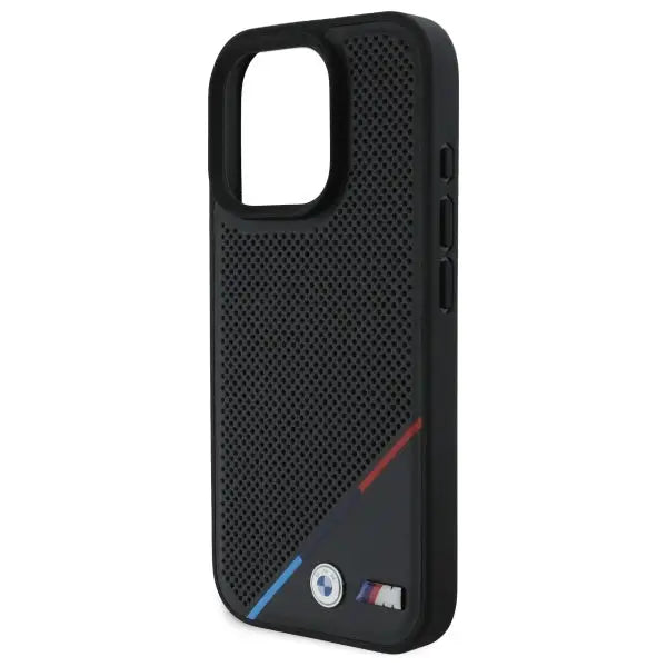 BMW M Perforated Tricolor Line MagSafe Case for iPhone 16 Pro Max - Black - Cell phone cases and covers<<<HurtelXML
