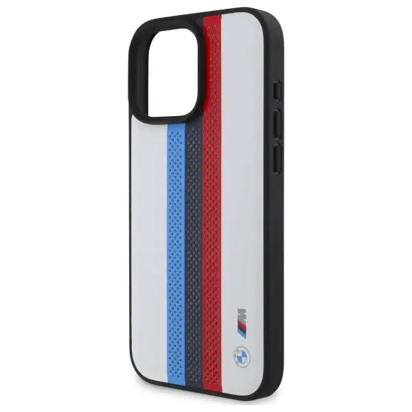 BMW M Performance Tricolor Printed Stripes MagSafeMagSafe iPhone 16 Pro Max Case - White - Cell phone cases