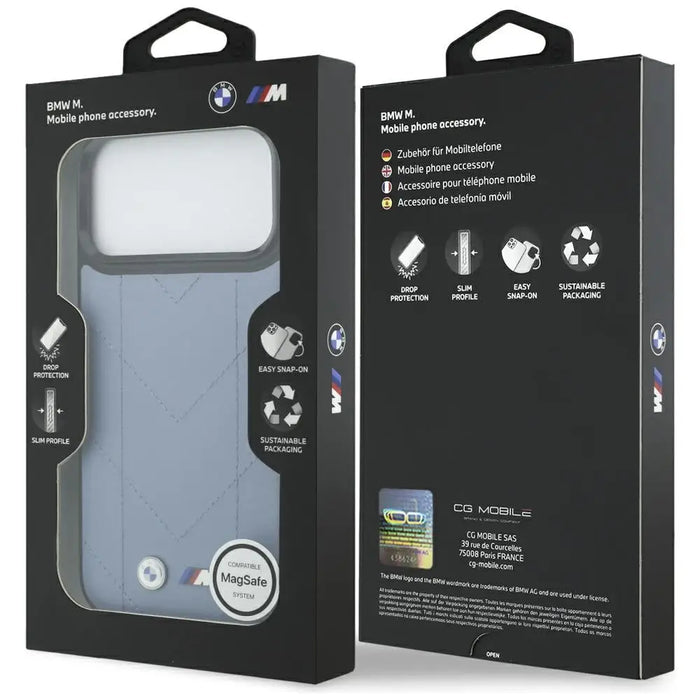 BMW M Quilted Logo MagSafe Case for iPhone 17 Pro Max - Blue - Cell phone cases and covers<<<HurtelXML