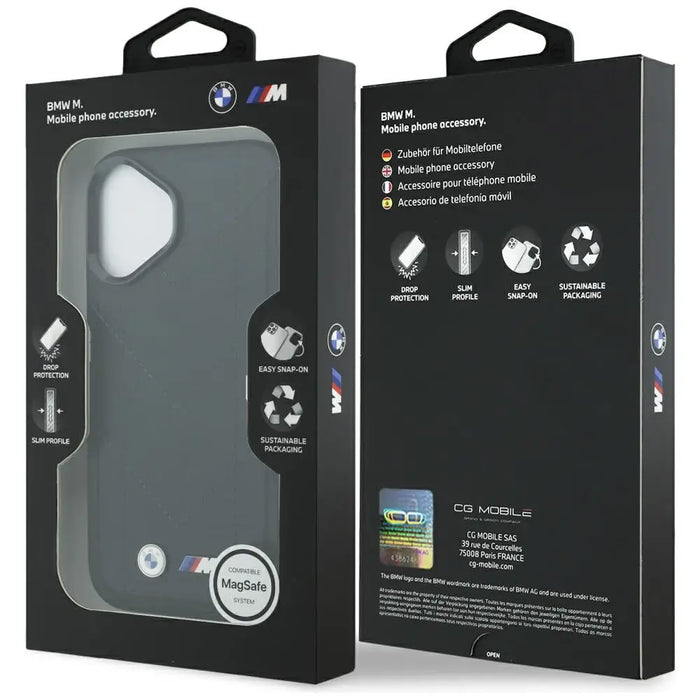 BMW M Quilted Logo MagSafe iPhone 17 Case - Black - Cell phone cases and covers<<<HurtelXML