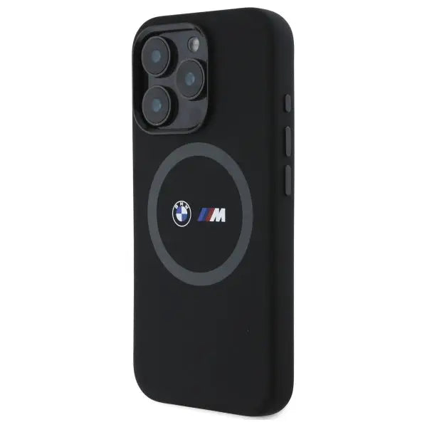 BMW M Silicone Printed Ring MagSafe Case for iPhone 16 Pro - Black - Cell phone cases and covers<<<HurtelXML