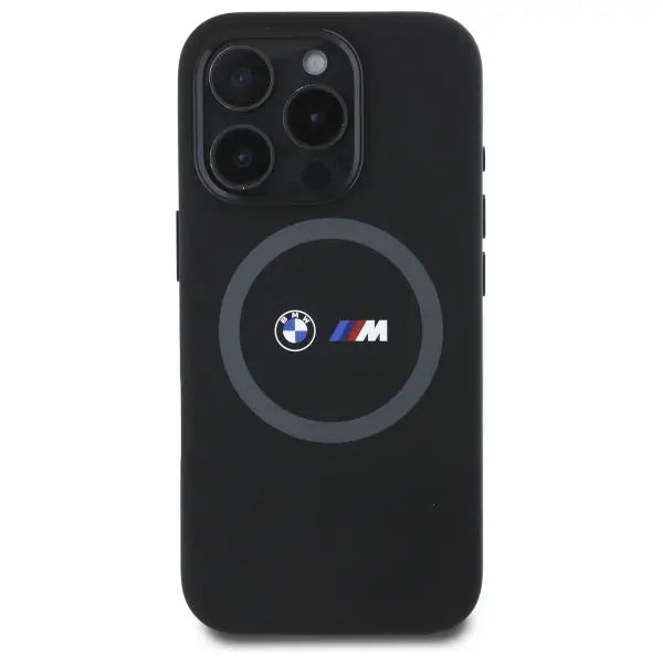 BMW M Silicone Printed Ring MagSafe Case for iPhone 16 Pro - Black - Cell phone cases and covers<<<HurtelXML