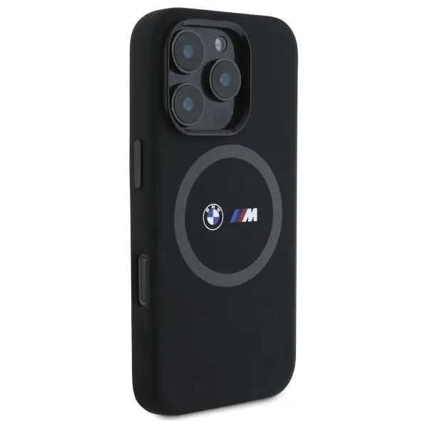 BMW M Silicone Printed Ring MagSafe Case for iPhone 16 Pro - Black - Cell phone cases and covers<<<HurtelXML