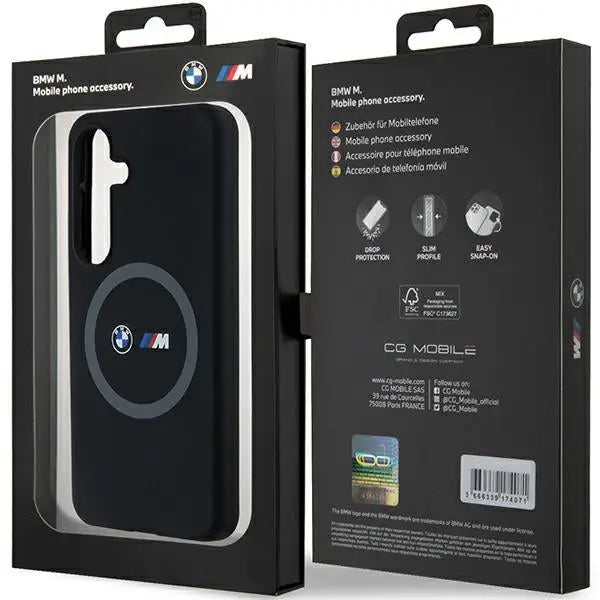 BMW M Silicone Printed Ring MagSafe case for Samsung Galaxy S24 - black - Cell phone cases and covers<<<HurtelXML