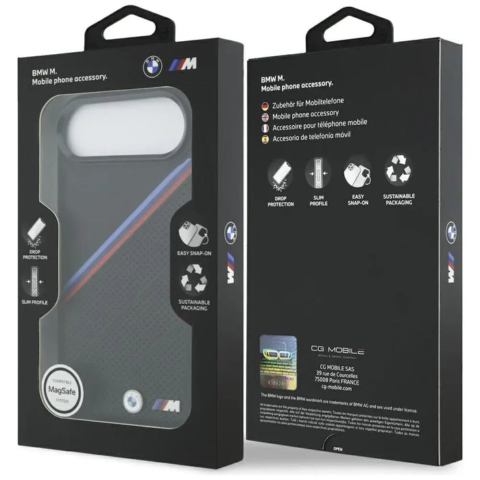 BMW M Tricolor Metal Logo MagSafe Case for iPhone 17 Air - Black - Cell phone cases and covers<<<HurtelXML