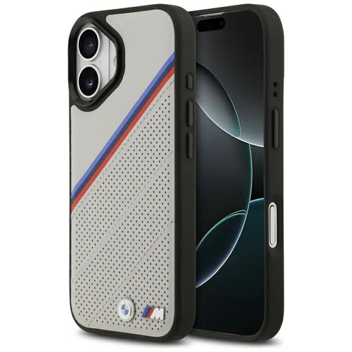 BMW M Tricolor Metal Logo MagSafe Case for iPhone 17 - Gray - Cell phone cases and covers<<<HurtelXML