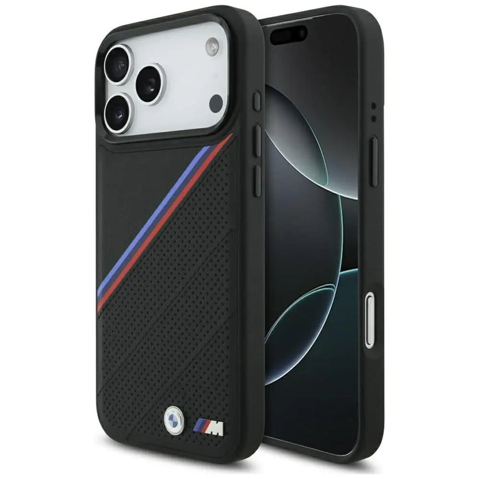 BMW M Tricolor Metal Logo MagSafe Case for iPhone 17 Pro Max - Black - Cell phone cases and covers<<<HurtelXML