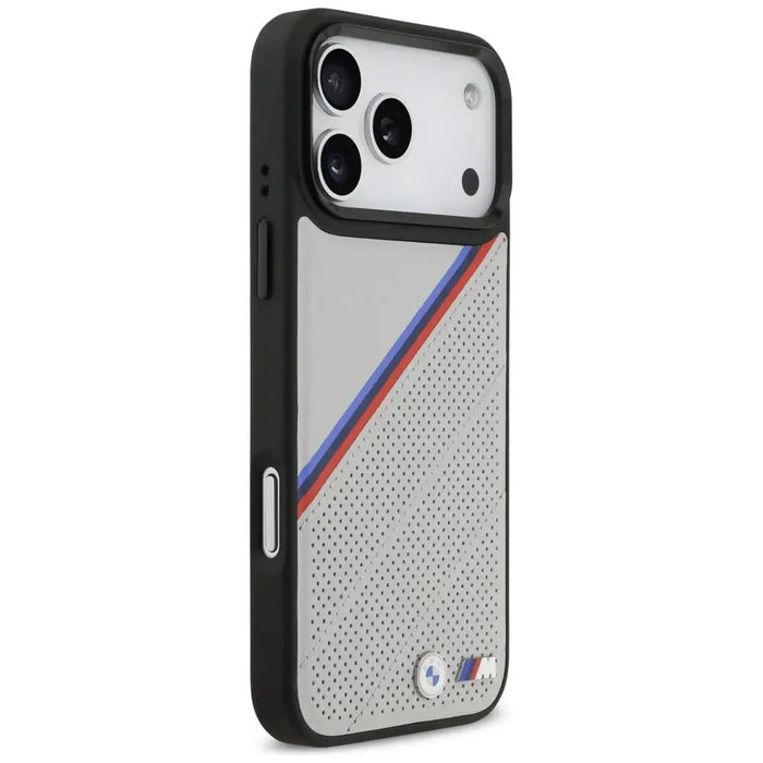BMW M Tricolor Metal Logo MagSafe Case for iPhone 17 Pro Max - Gray - Cell phone cases and covers<<<HurtelXML