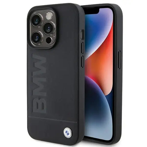 BMW MagSafe Leather Hot Stamp case for iPhone 15 Pro - black - Cell phone cases and covers<<<HurtelXML